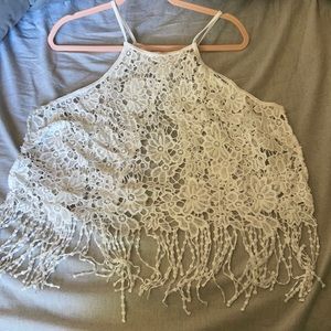 Crop lace top shirt